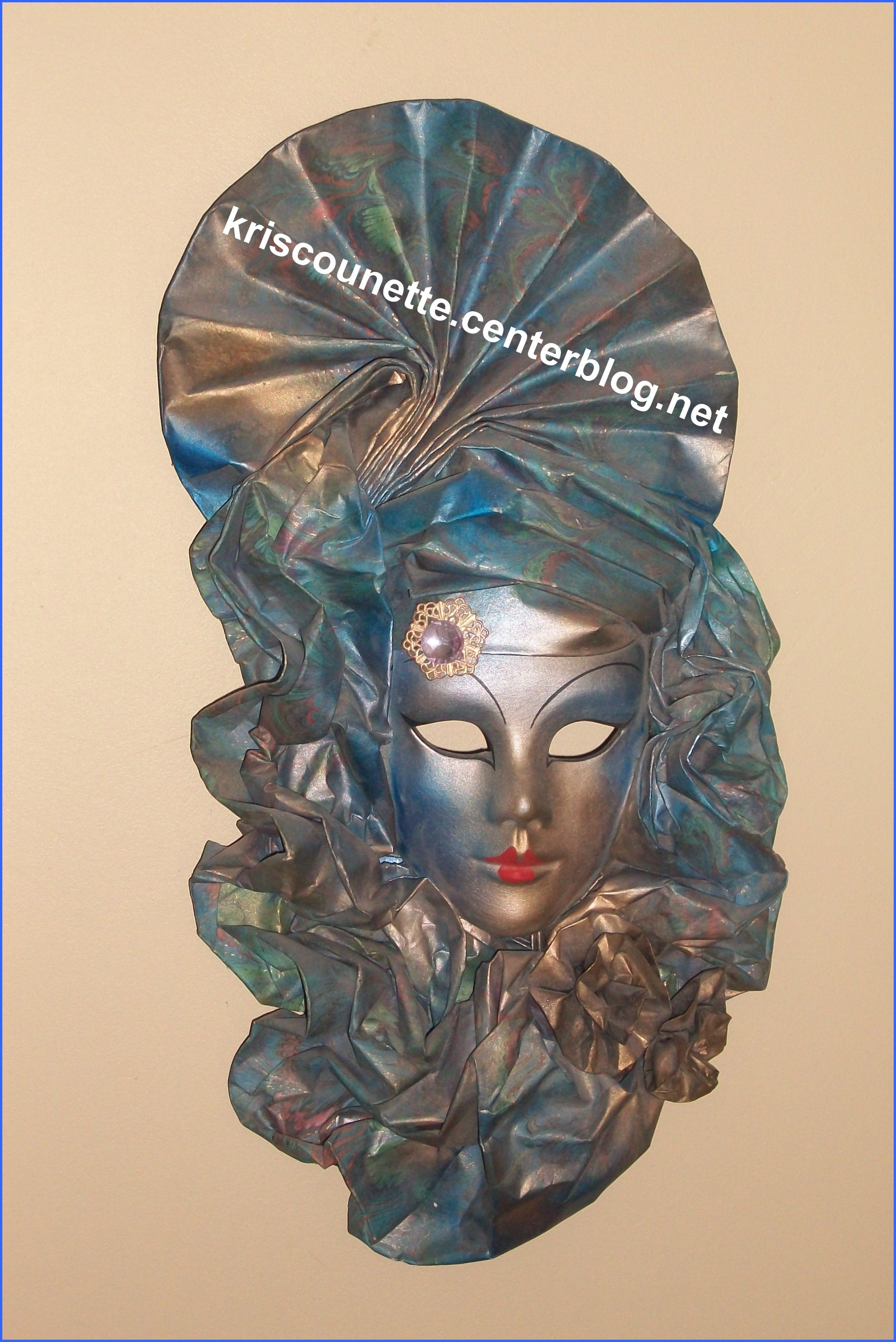 Masque Vénitien Suspendre - Porcelaine Et Tissu - ART DECO